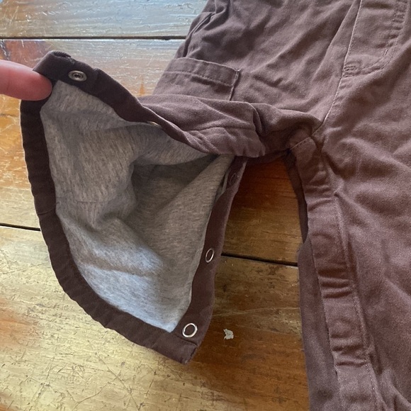 Carter’s Lined Overalls With Pockets Brown Bear Snap Closure 6M - Picture 5 of 11